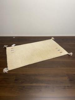 玄関マット アイボリー色 ラグ 約70㎝×120㎝ 北欧 ギャッベ
