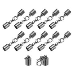 レザーコードエンドキャップ ロブスタークローフック付 10セット7mm アクセ