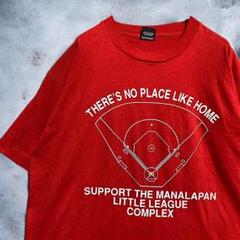 BAXX シングルステッチ Tシャツ 古着 USA製 赤 アメリカ リトルリーグ