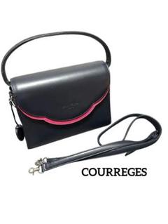 美品】クレージュ 2way ハンドバッグ ショルダーバッグ レザー