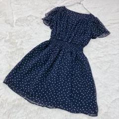 【E hyphen world gallery】シフォンワンピース　ドット　総柄