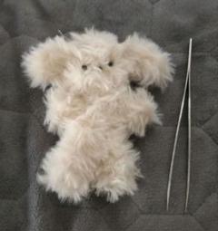 韓国風　犬型ファー素材 約15cm