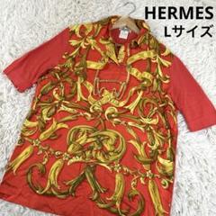 【希少】HERMES・エルメス・半袖シャツ・大空の狂気・赤・マルジェラ期 希少】HERMES・エルメス・半袖シャツ・大空の狂気・赤