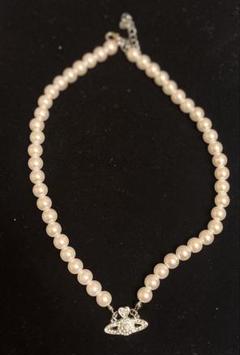 パールクラウンモチーフネックレス 40cm