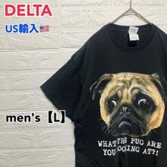 ●T517【US輸入】DELTA Tシャツ ブラック系 men's【L】