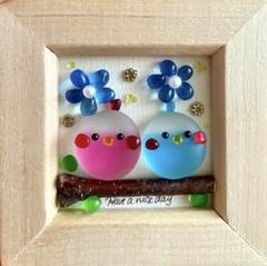 シーグラスアート　セキセイインコ♪