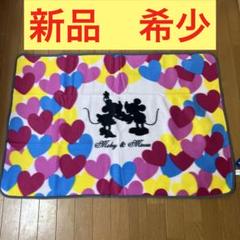 新品未使用レトロ　ミッキー & ミニー ハート模様 フリースタオル　ブランケット