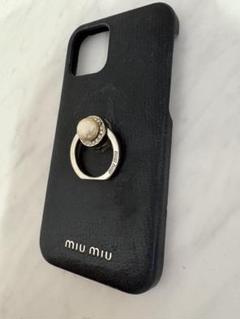 MIU MIU ミュウミュウ iPhone12 ケース リング付き 黒
