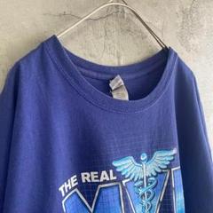 ギルダン 古着 企業系 MVP アメリカ輸入 プリント Tシャツ 半袖 XL 青