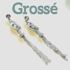 Grosséグロッセ タッセルフリンジ プラチナコーティング ピアス【美品】 Grosséグロッセ タッセルフリンジ プラチナコーティング ピアス