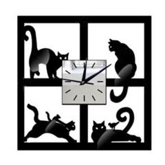 2お洒落な壁掛け時計✨北欧　黒猫　静音　組み立て式　インテリア