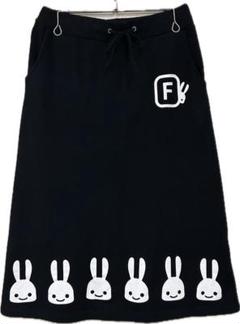 CUNE ウサギ　黒　綿スカート CUNE ウサギ黒綿スカート