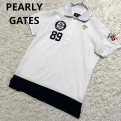 良品✨パーリーゲイツPG 89 スマイルロゴ ワッペン ポロシャツ 白 サイズ4