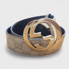 GUCCI　メンズベルト　インターロッキング　ゴールド金具　レザー　シマ 楽天市場】美品 GUCCI グッチ インターロッキング ベージュ