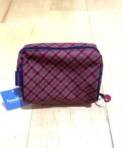 新品　familiar ファミリア　ポーチ　チェック