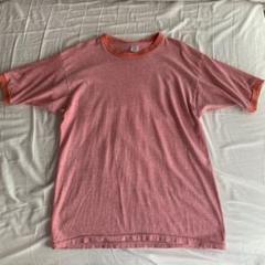 70sビンテージSPRUCEピンク無地トリムTシャツ