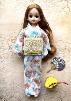★リカちゃん、チェリーちゃん、ブライスsize浴衣、巾着バック、うちわセット★