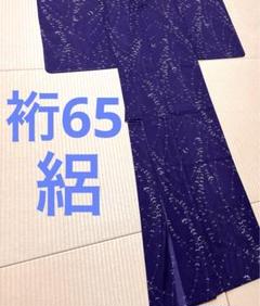 絽 蝶のライン 青紫系 洗える夏着物