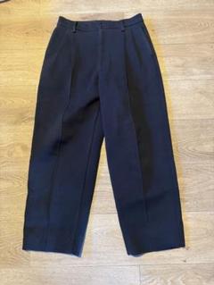 high count knit pin tuck wide trousers