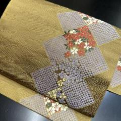 5-111 名古屋帯 九寸 美品 正絹 着物 名古屋仕立て