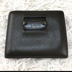 レア✨クリスチャンルブタン 折財布　ロゴ　プレート　スタッズ スパイク 黒 レア✨クリスチャンルブタン 折財布 ロゴ プレート スタッズ