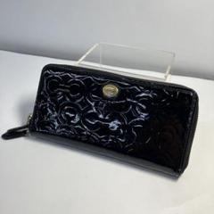 AS7512 COACH ラウンドジッパー長財布　エナメル