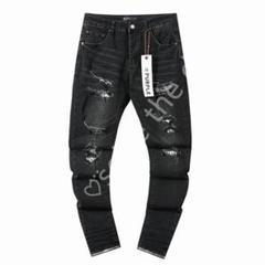 PURPLE brand ダメージ加工 ブラックデニム 28 Purple Brand ダメージ スキニージーンズ | ブラック | FARFETCH JP