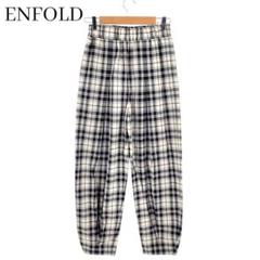 美品 エンフォルド クラシカルチェック ドレープテーパードトラウザーパンツ 38 ENFOLD(エンフォルド)｜クラシカルチェック ドレープテーパード