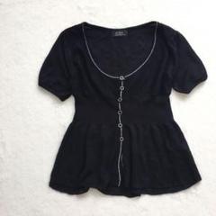 【oeillet】ウイエ サマーニット 透かし編み 細見え【M】ウエスト絞り