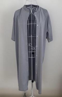 ✨美品✨ブルー半袖シャツワンピース レディース M