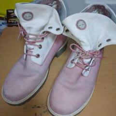Timberland ピンク ホワイト ブーツ 23、5cm～24cm