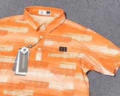 17600円★マンシングウェア サンスクリーン　総柄ロゴプリント半袖シャツ★M Munsingwear サンスクリーンNIRマルチロゴ総柄プリント 半袖