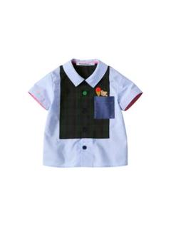 美品★ファミリアのシャツ★90サイズ★ライトブルー色