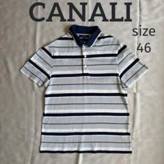 【高級】CANALI カナーリ　ボーダーポロシャツ 46