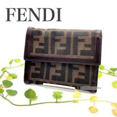 フェンディ FENDI 折財布 ズッカ キャンバス ブラウン