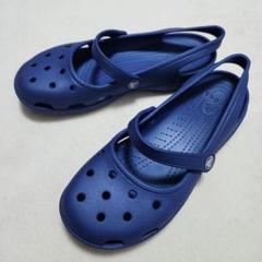 廃盤品 希少カラー crocs クロックス メリージェーン ブルー