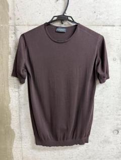 か*ん様 JOHN SMEDLEY ブラウン コットン 半袖ニット Mサイズ か*ん様 JOHN SMEDLEY ブラウン コットン 半袖ニット Mサイズ