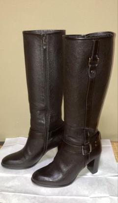 ダイアナ　ニーハイブーツ　24cm 茶　本革ロングブーツ 美品 ダイアナ DIANA ニーハイブーツ （黒ストレッチ） -ファッション