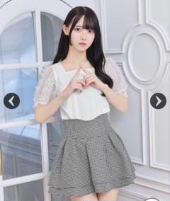 Mサイズ 美脚になれるスカート♥千鳥柄(インナーパンツ付き