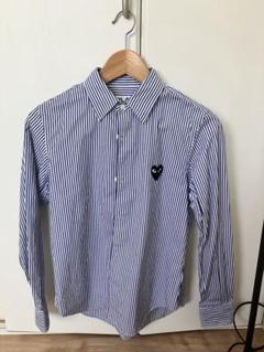 未使用品 PLAY COMME des GARCONS ハート ストライプシャツ COMME des GARCONS】コムデギャルソン PLAY プレイ ハートロゴ