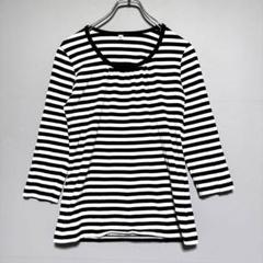 ユニクロ　綿50%レーヨン45% 美品　ボーダー　五分袖 Tシャツ　薄手