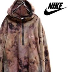 【一点物】銀タグ NIKE ハーフジップ タイダイ染パーカー ピンクスウォッシュ