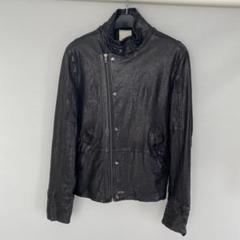 【超希少】DIESEL☆シープスキン　パンチングレザージャケット　M　黒　虎 超希少】DIESELシープスキン パンチングレザージャケット M 黒