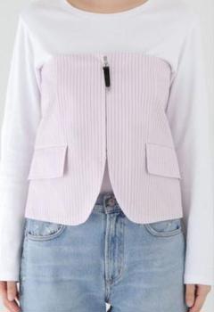 【cathyjiang】TOGA PULLA ビスチェ ベルト ブルー TOGA PULLA/トーガプルラ】Taffeta quilting bra/ビスチェ