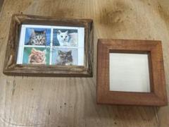 フォトフレーム2点セット(猫の古切手入り)