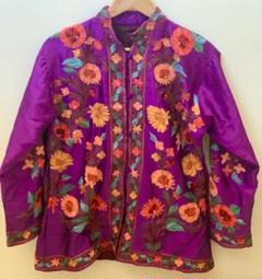 OLD Stitch China Jacket　花柄　チャイナジャケット　刺繍