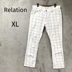 Relation/ゴルフウェア/XL/パンツ チェック ホワイト