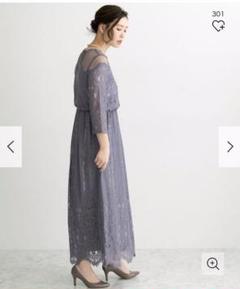 美品 チュールドットレースワンピース