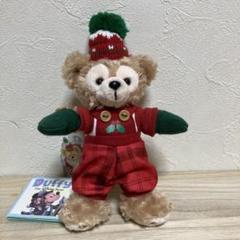 2013年　クリスマス　ダッフィーキーホルダー 2013クリスマスのダッフィーとシェリーメイのぬいぐるみバッジ