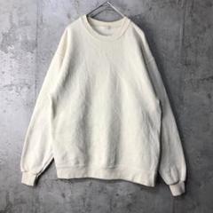 Y1136古着　トレーナー　スウェット　クリーム　無地　90s Y2K